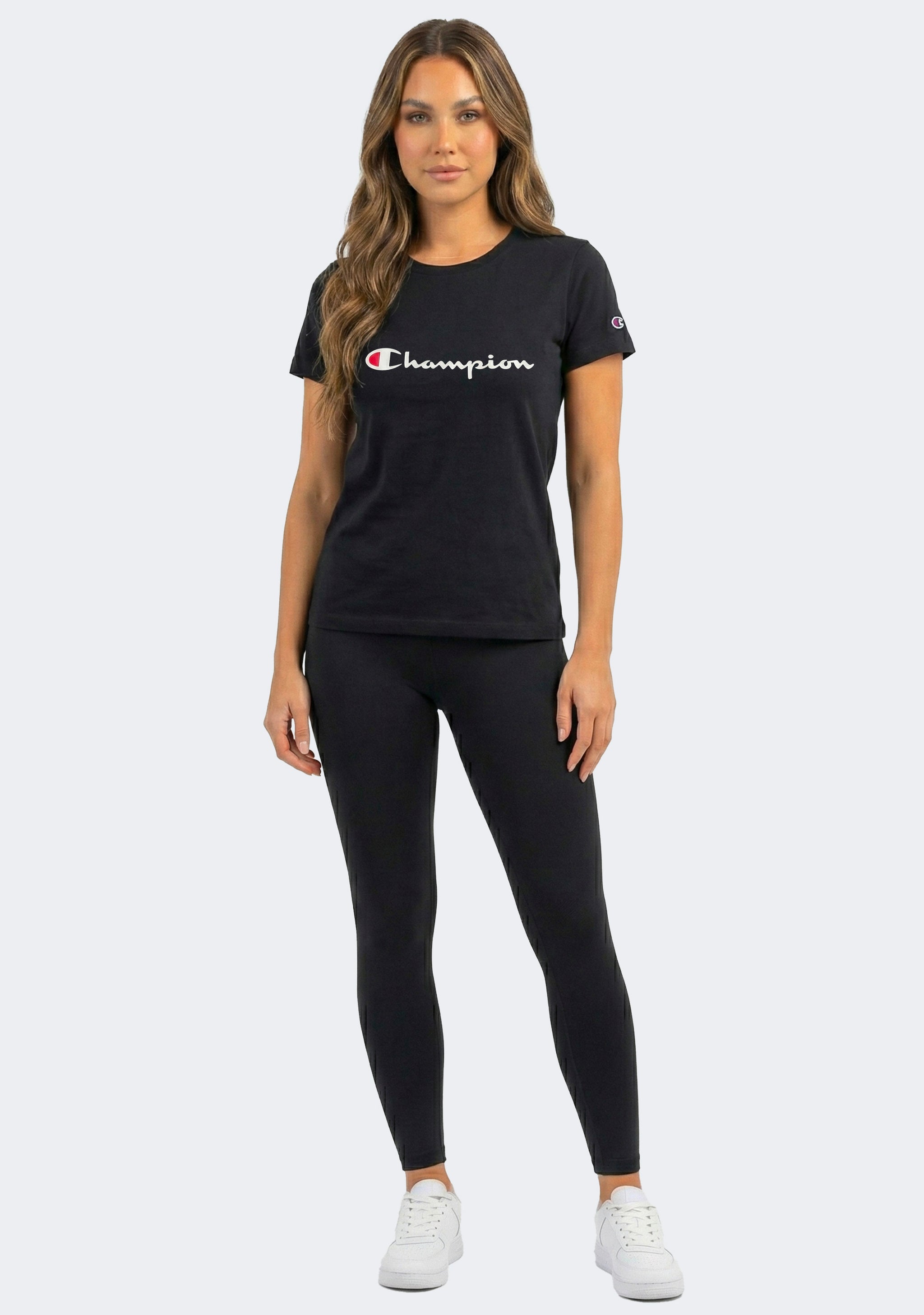 Champion Women's Script Short Sleeve Tee Black
