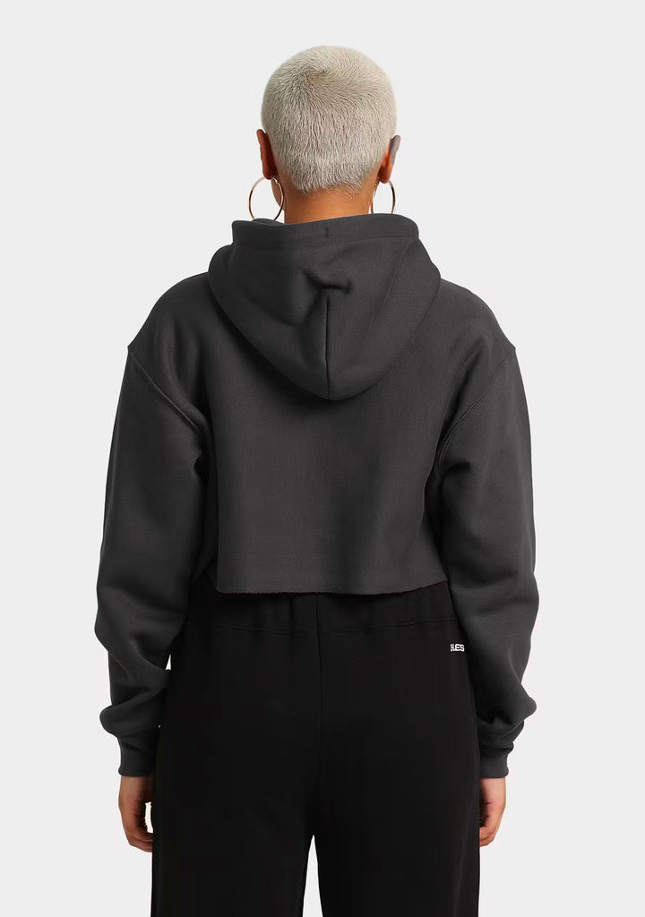 Champion Women's Reverse Weave Cropped Hoodie Dark Grey