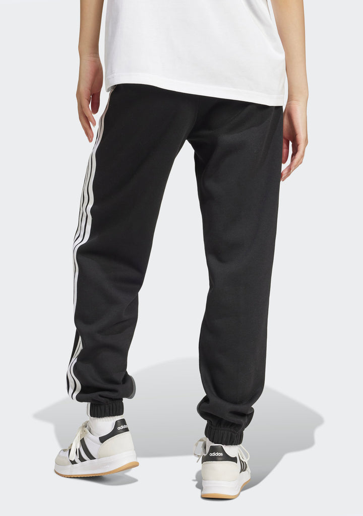 Adidas Women's Essentials 3-Stripes Fleece Loose-Fit Cuff Pants