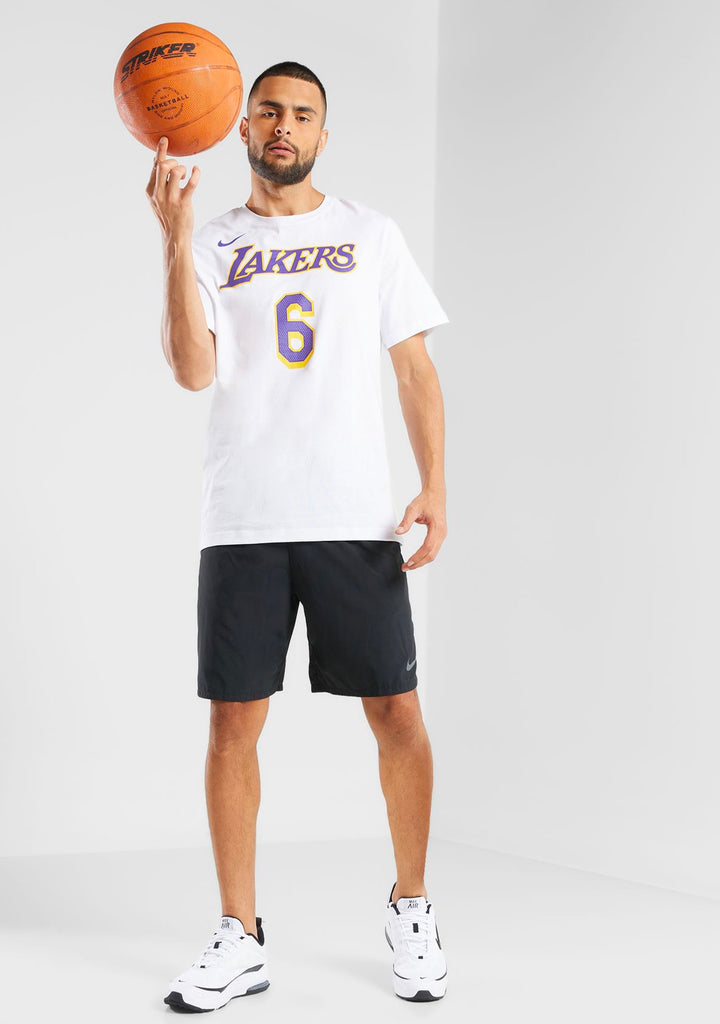 Nike Men’s NBA T-Shirt White LeBron James Lakers