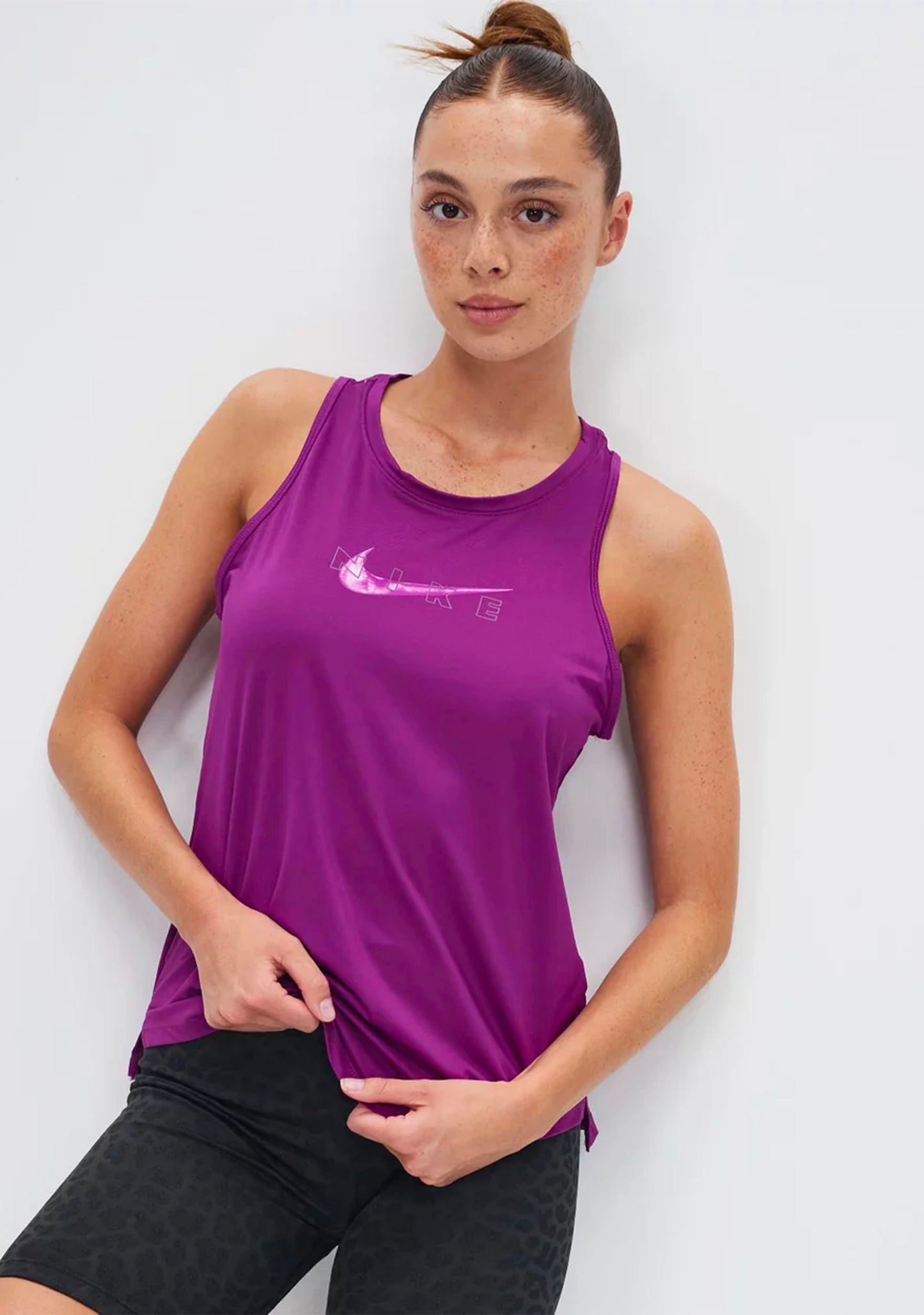 Nike Women’s Dri-Fit One Graphic Logo Tank Purple