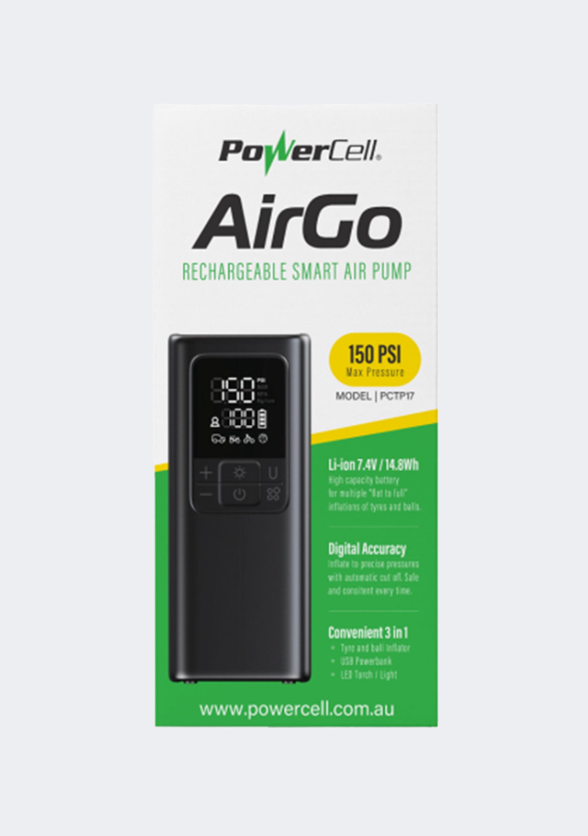 Powercell AirGo Rechargeable Smart Air Pump