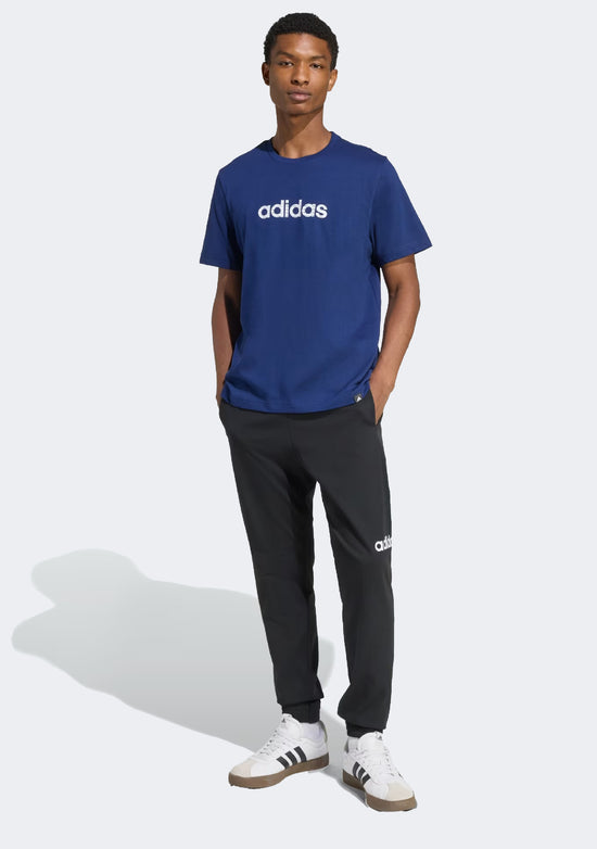 Adidas Men's Essentials Big Linear Jersey Knit T-Shirt Dark Blue