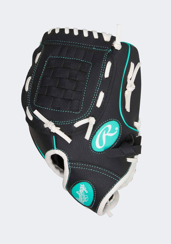 Rawlings Youth Players Series 10" Right Hand Throw Baseball Glove Black/Mint