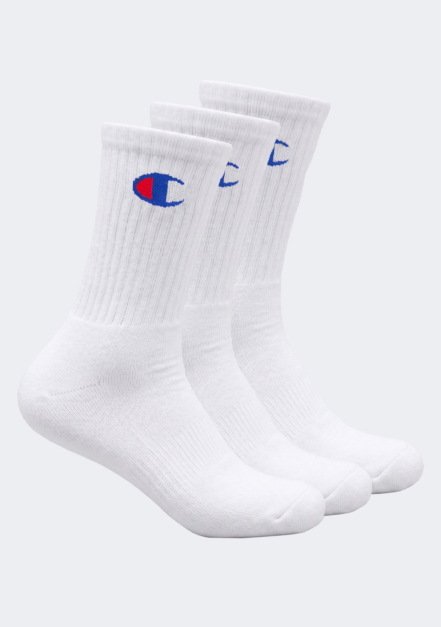 Champion Adults C Logo Crew Socks 3 Pack White