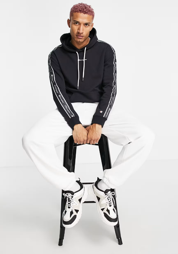 Champion Mens EU Taping Hoodie Black
