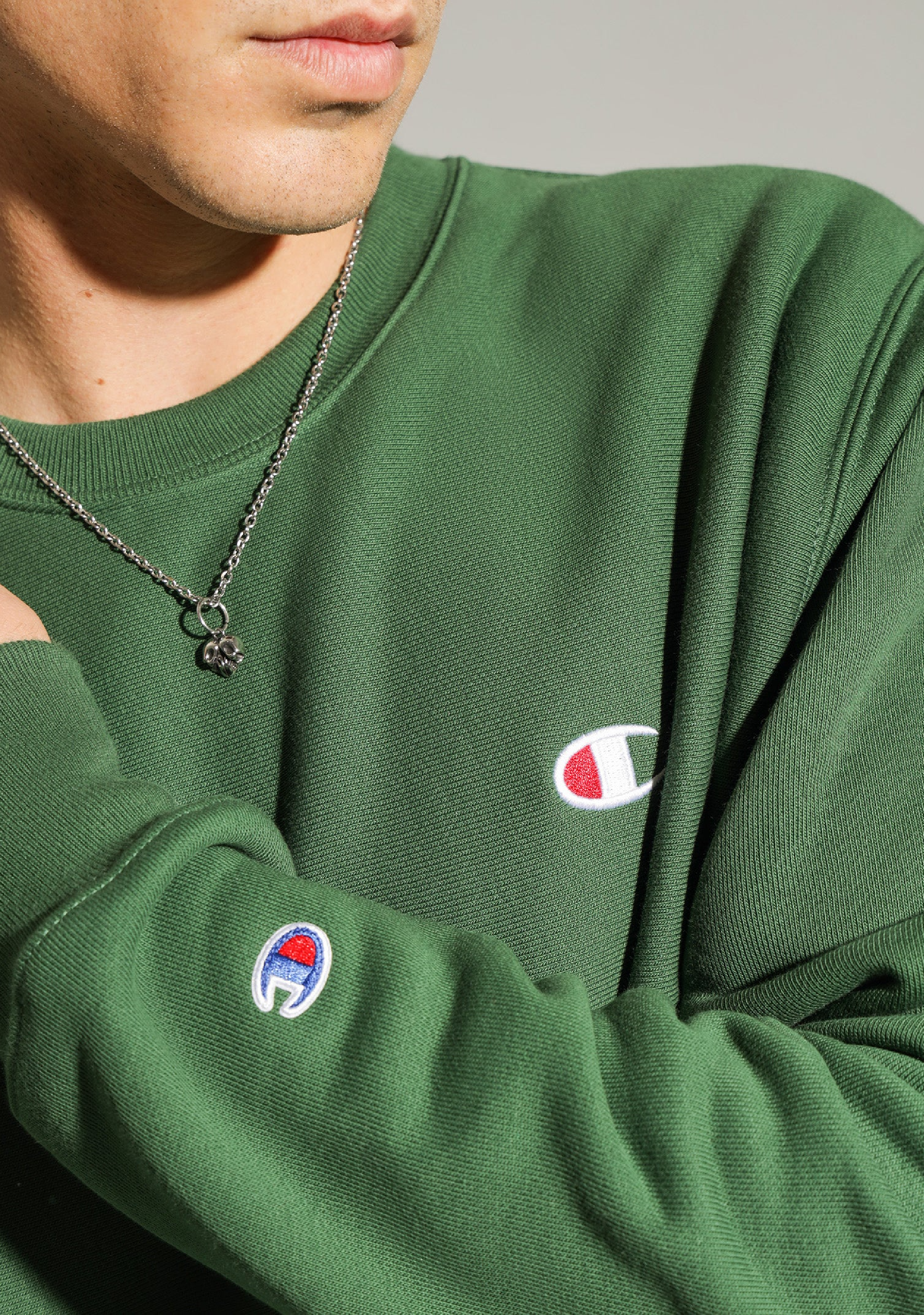 Champion Men's Rochester Weave Small C-Logo Crew