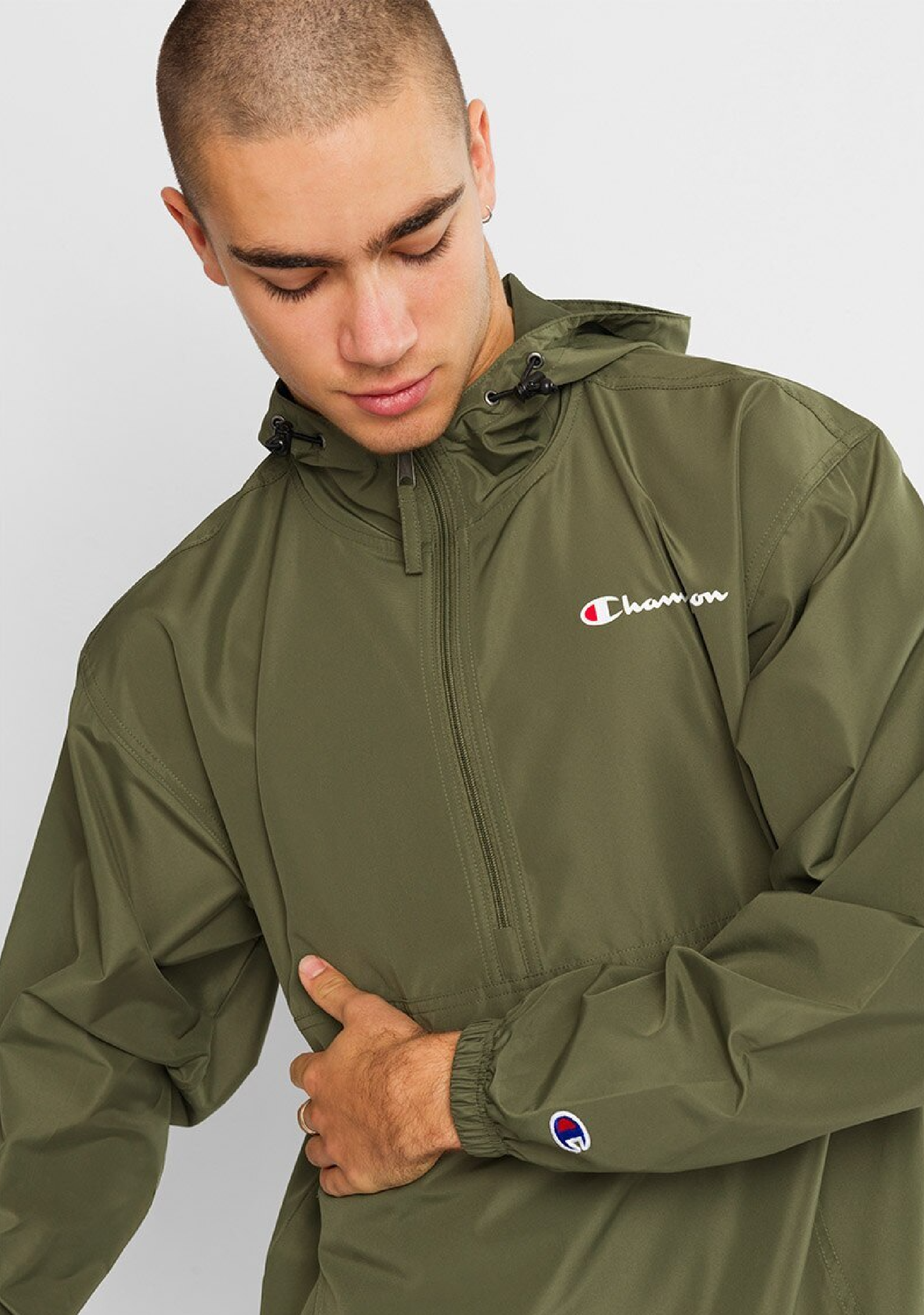 Champion Mens US Quarter Zip Packable Jacket