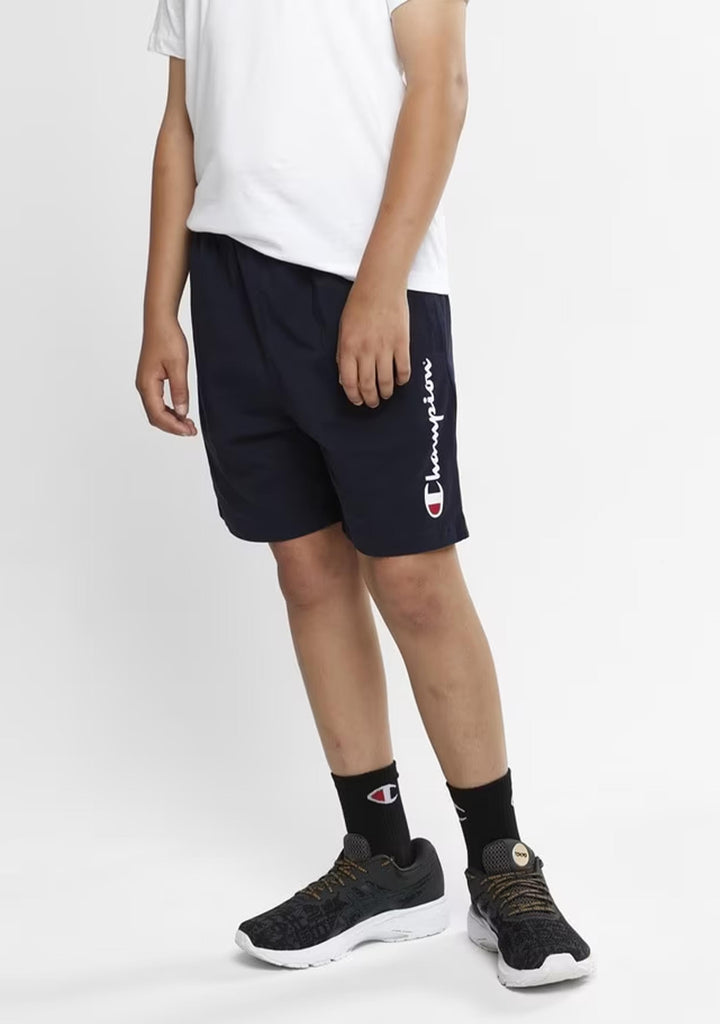 Champion Boys Script Jersey Shorts Navy