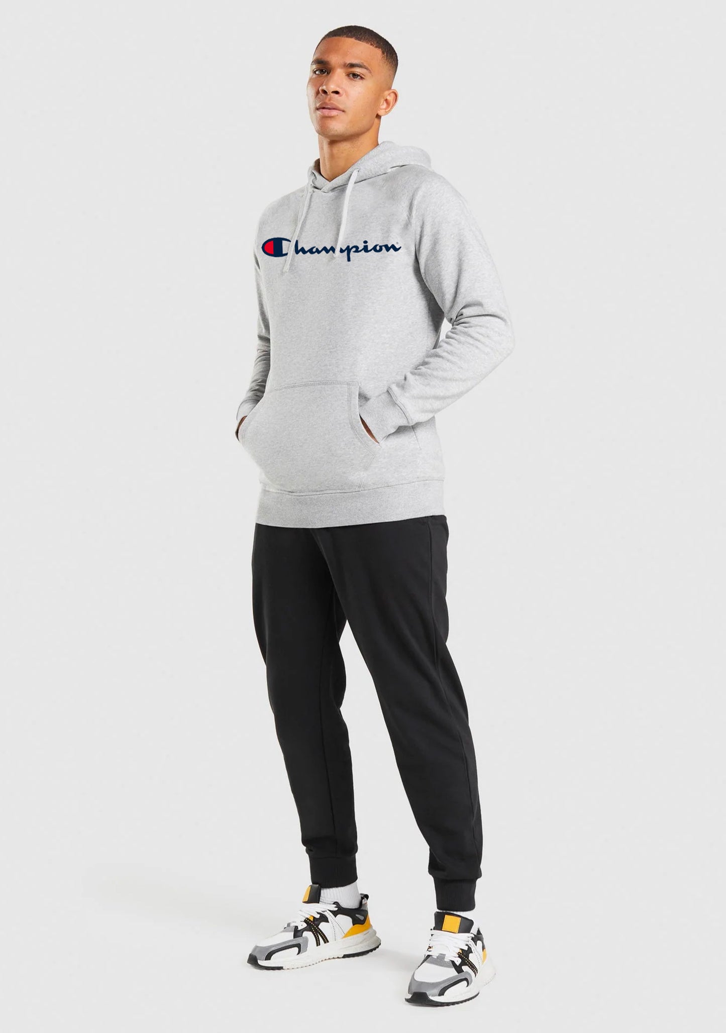 Champion Men’s Script Hoodie Grey