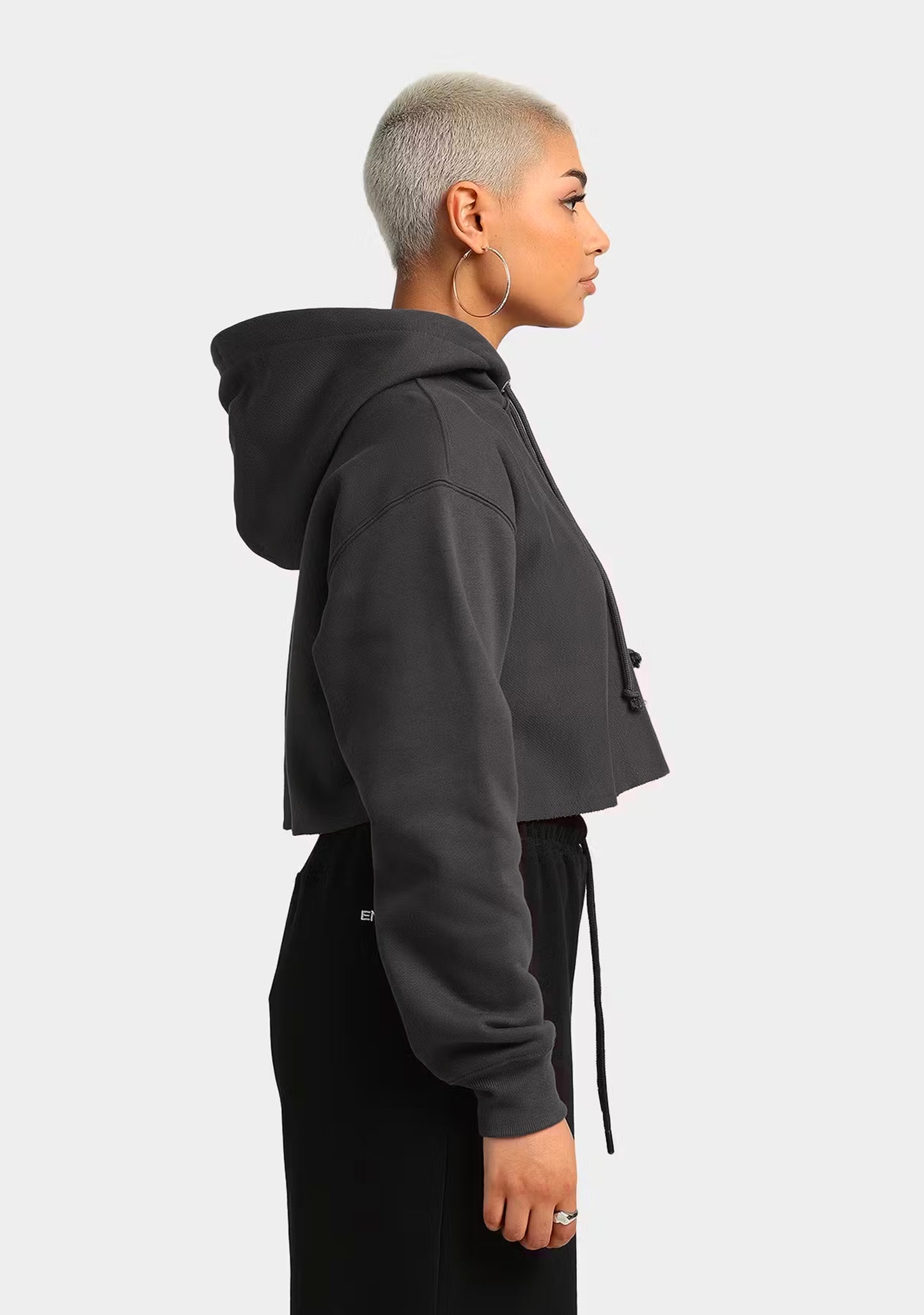 Champion Women's Reverse Weave Cropped Hoodie Dark Grey