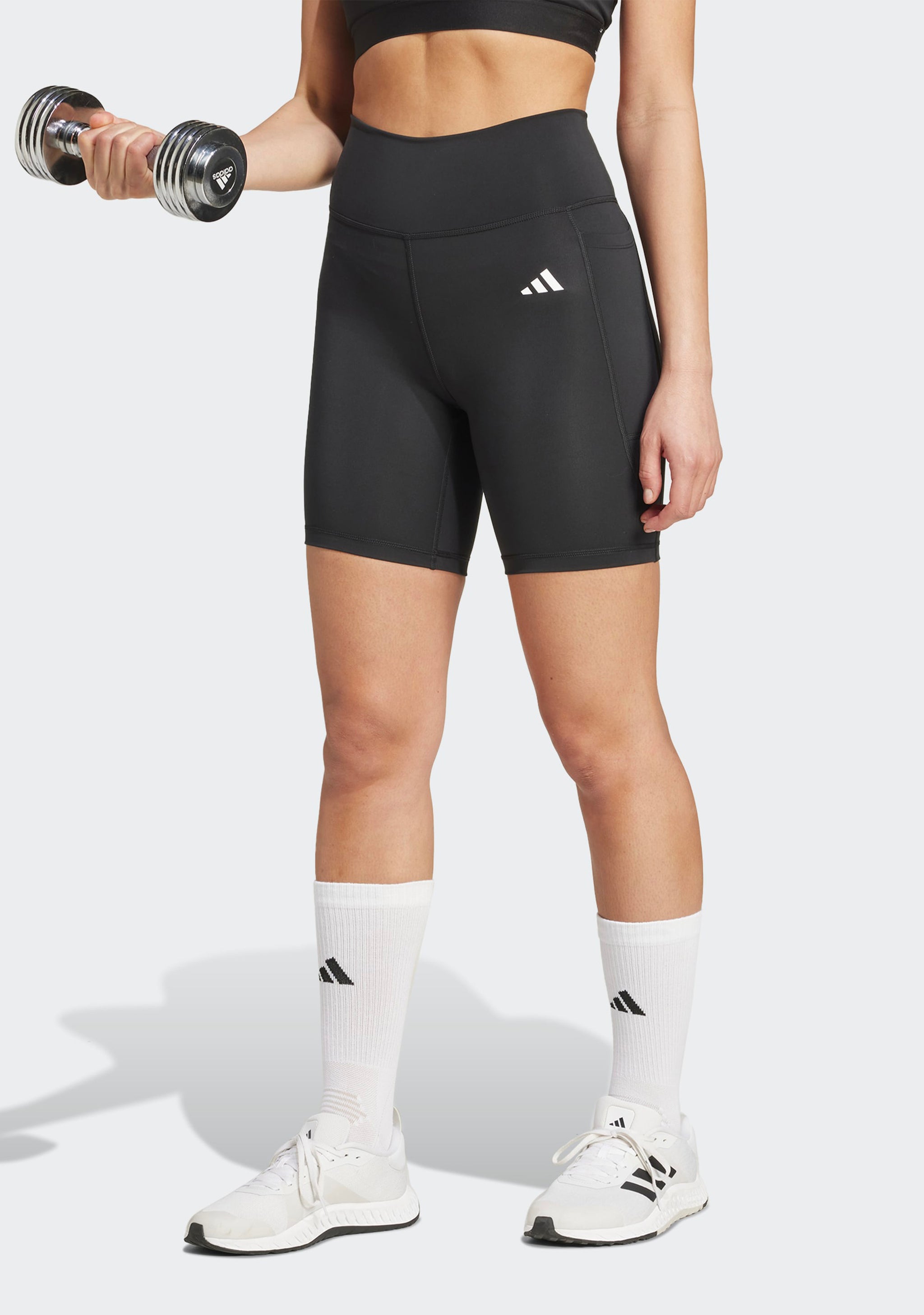 Adidas Women's Optime Essentials Stash Pocket 7-Inch Short Leggings