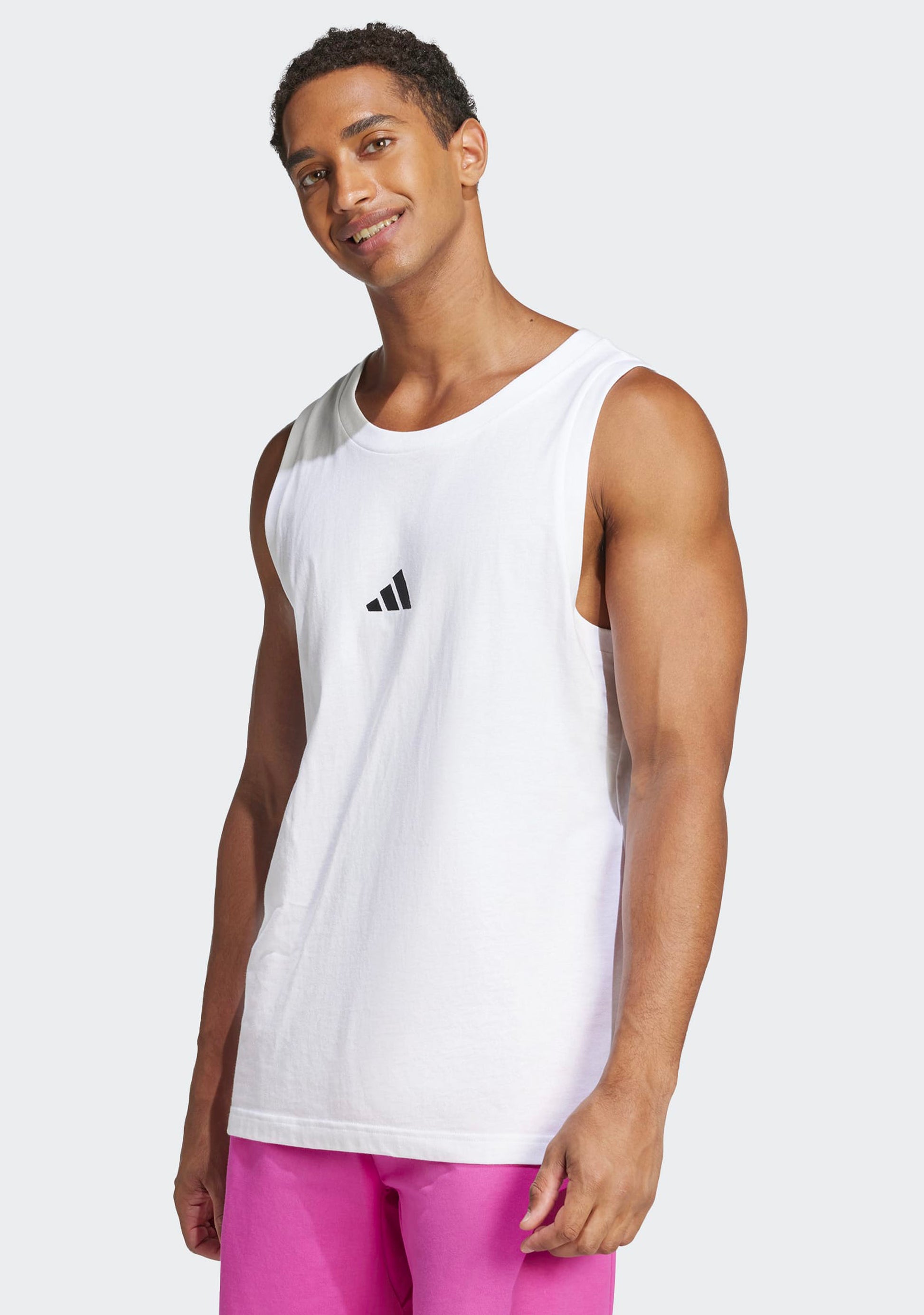 Adidas Men's Essentials Small Logo Tank Top White/Black