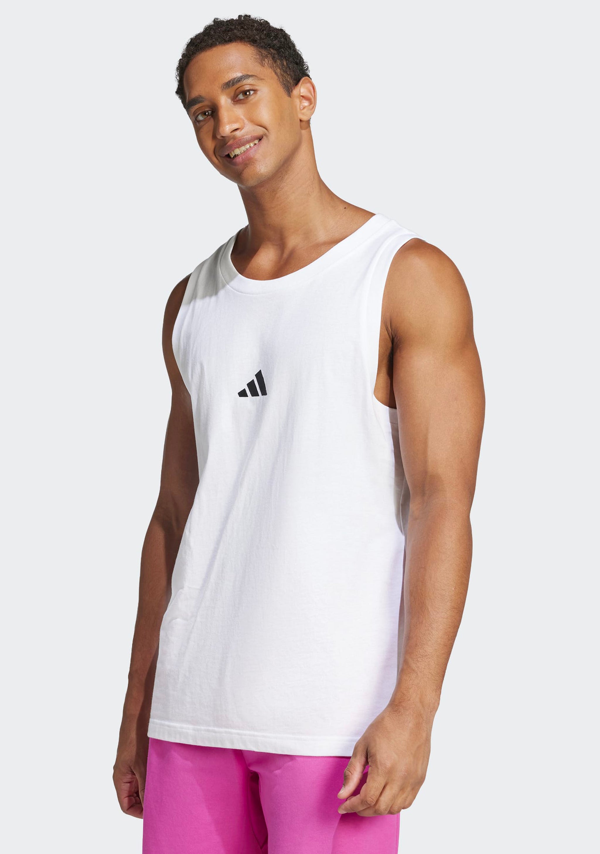 Adidas Men's Essentials Small Logo Tank Top White/Black