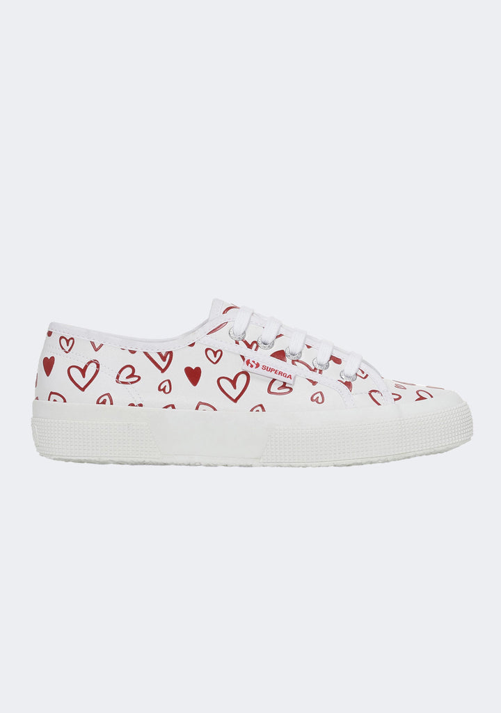 Superga Women's 2750 Faux Leather Cute Hearts Sneakers