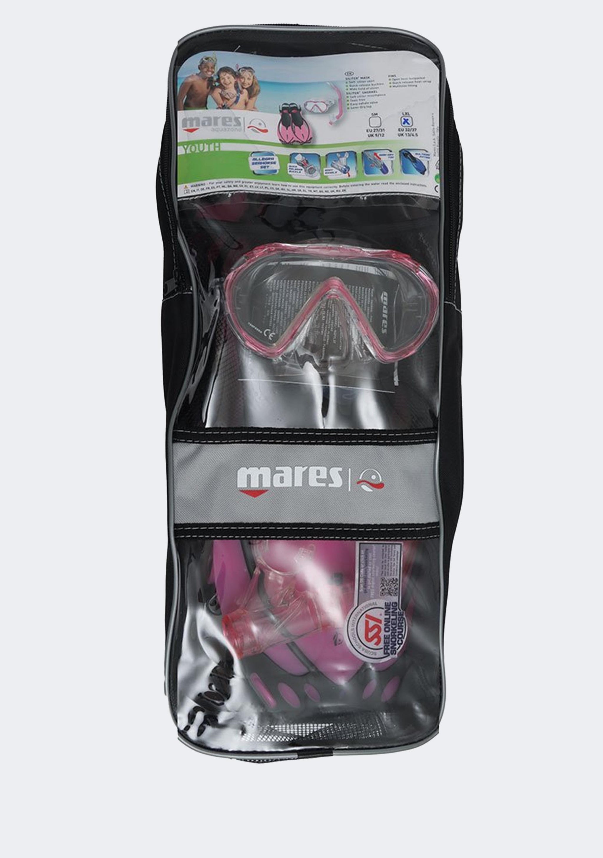 Mares Kids' Seahorse Allegra Snorkel and Fins Set Pink