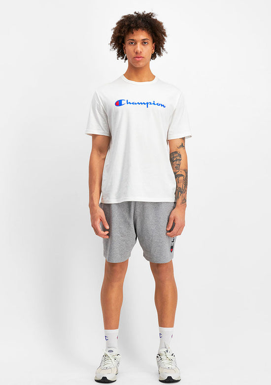 Champion Men's Script Logo Short Sleeve Tee White