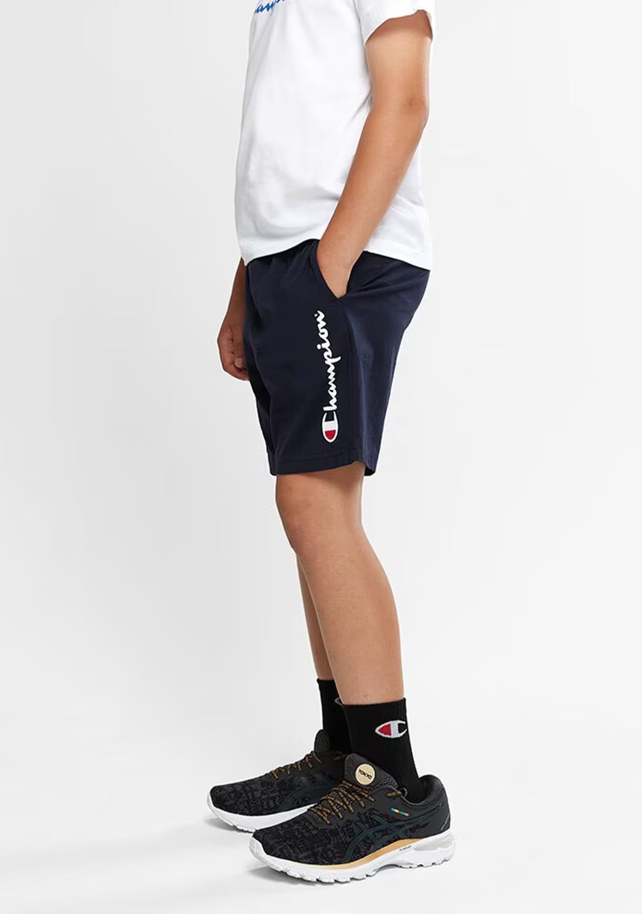 Champion Boys Script Jersey Shorts Navy