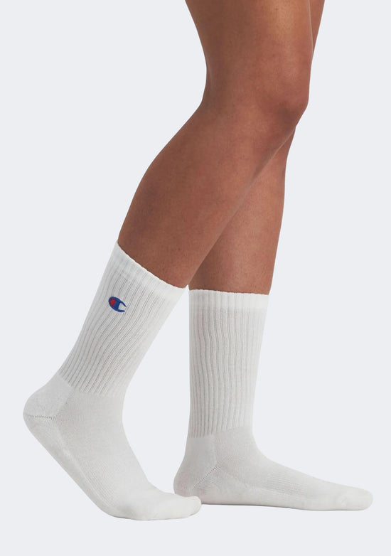 Champion Lifestyle C Logo Crew Socks White 3 Pack