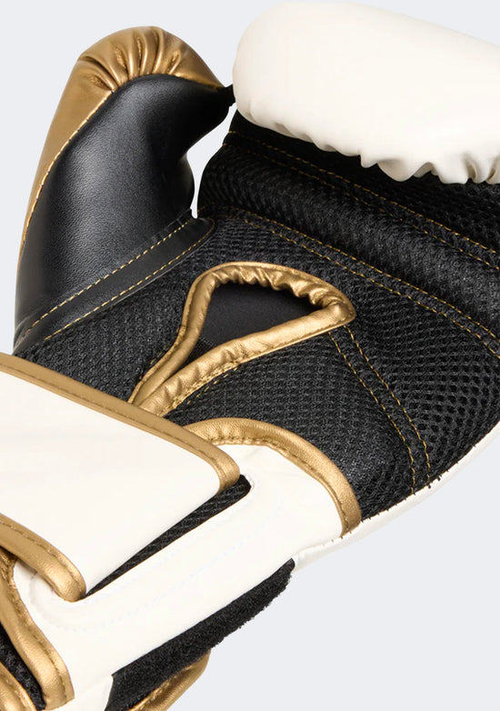 Everlast Powerlock2 Boxing Gloves 14oz White/Gold