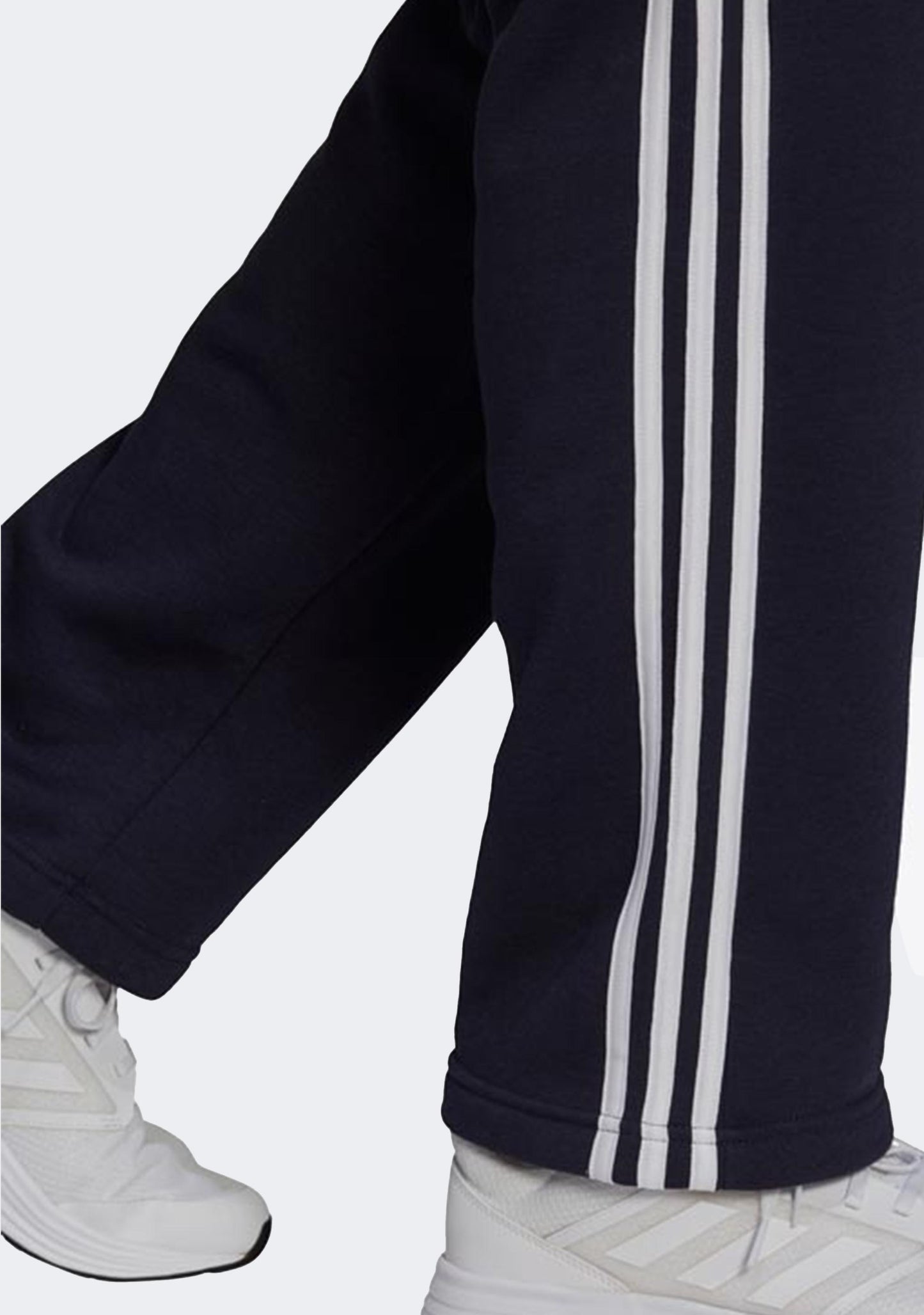 Adidas Men's 3 Stripes Essentials Fleece Open Hem Track Pants