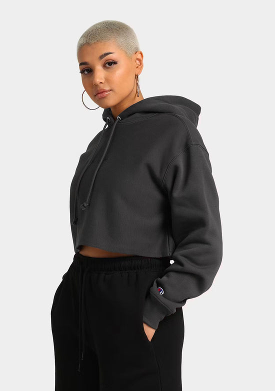 Champion Women's Reverse Weave Cropped Hoodie Dark Grey