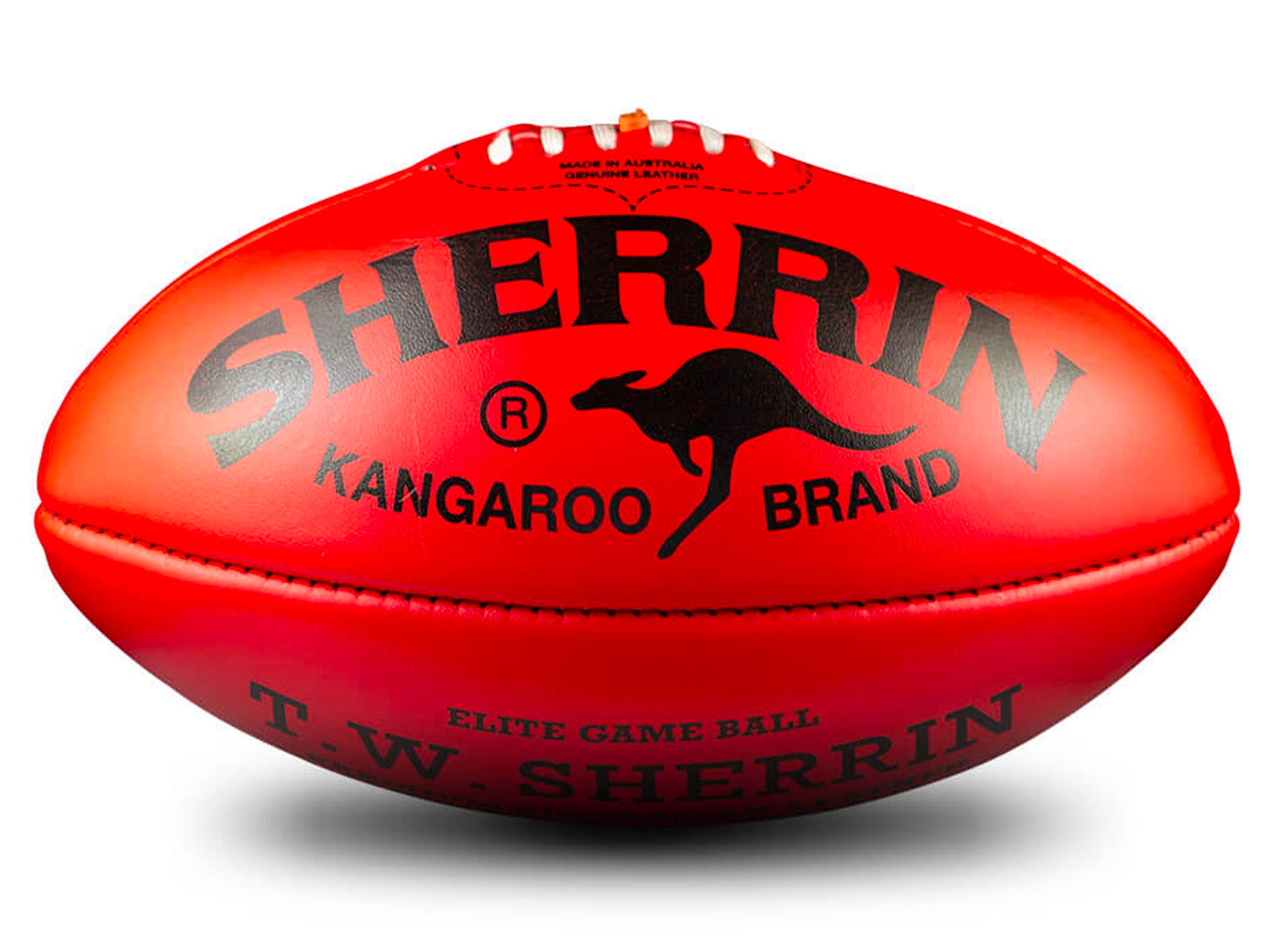 Sherrin KB Red Blemish Leather Game Ball Size 4 4711 – Jim