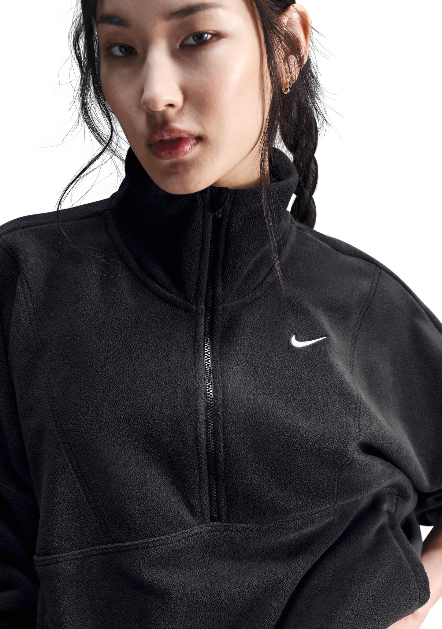 Nike Women's Therma Fit Oversized 1/2-Zip Polar Fleece Top