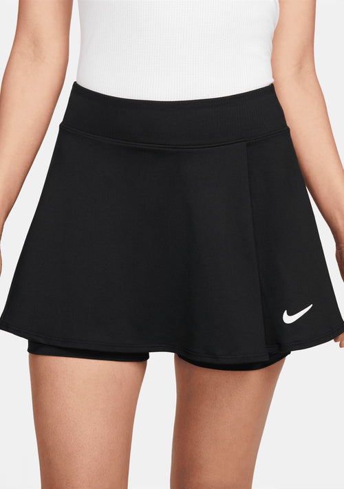 Nike Dri-FIT Womens Court Victory Tennis Flouncy Skirt Black <br> DH9552-010