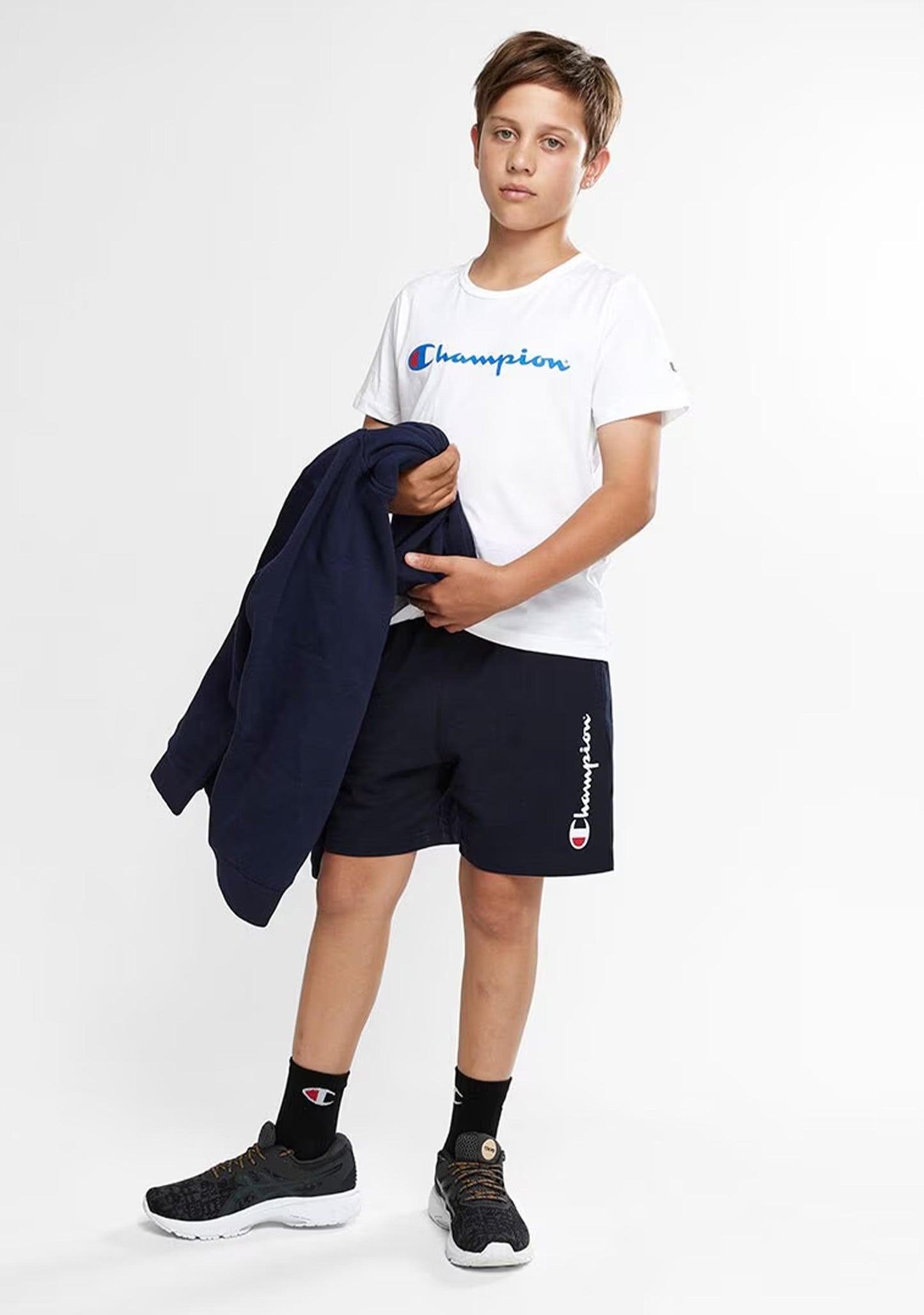 Champion Boys Script Jersey Shorts Navy