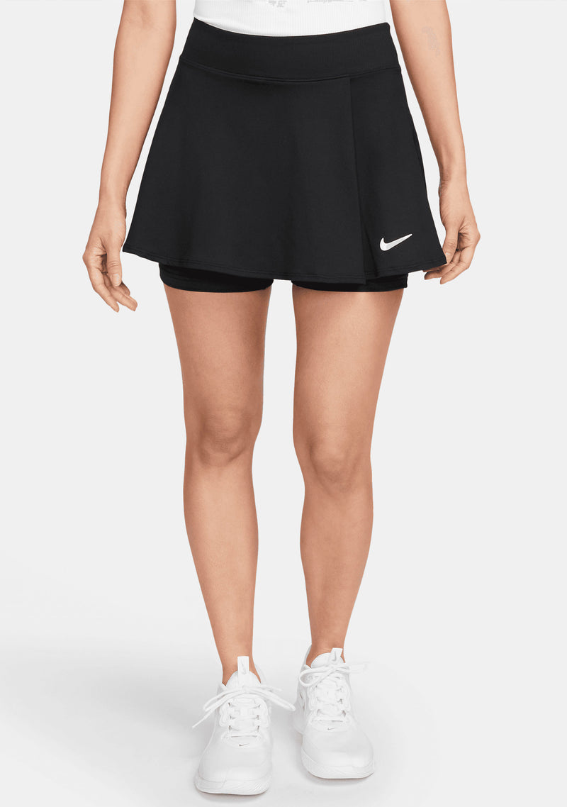 Nike Dri-FIT Womens Court Victory Tennis Flouncy Skirt Black <br> DH9552-010