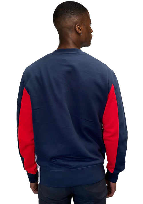 Champion Mens Colourblock Crew  Red Navy Grey <BR> AWU9A1
