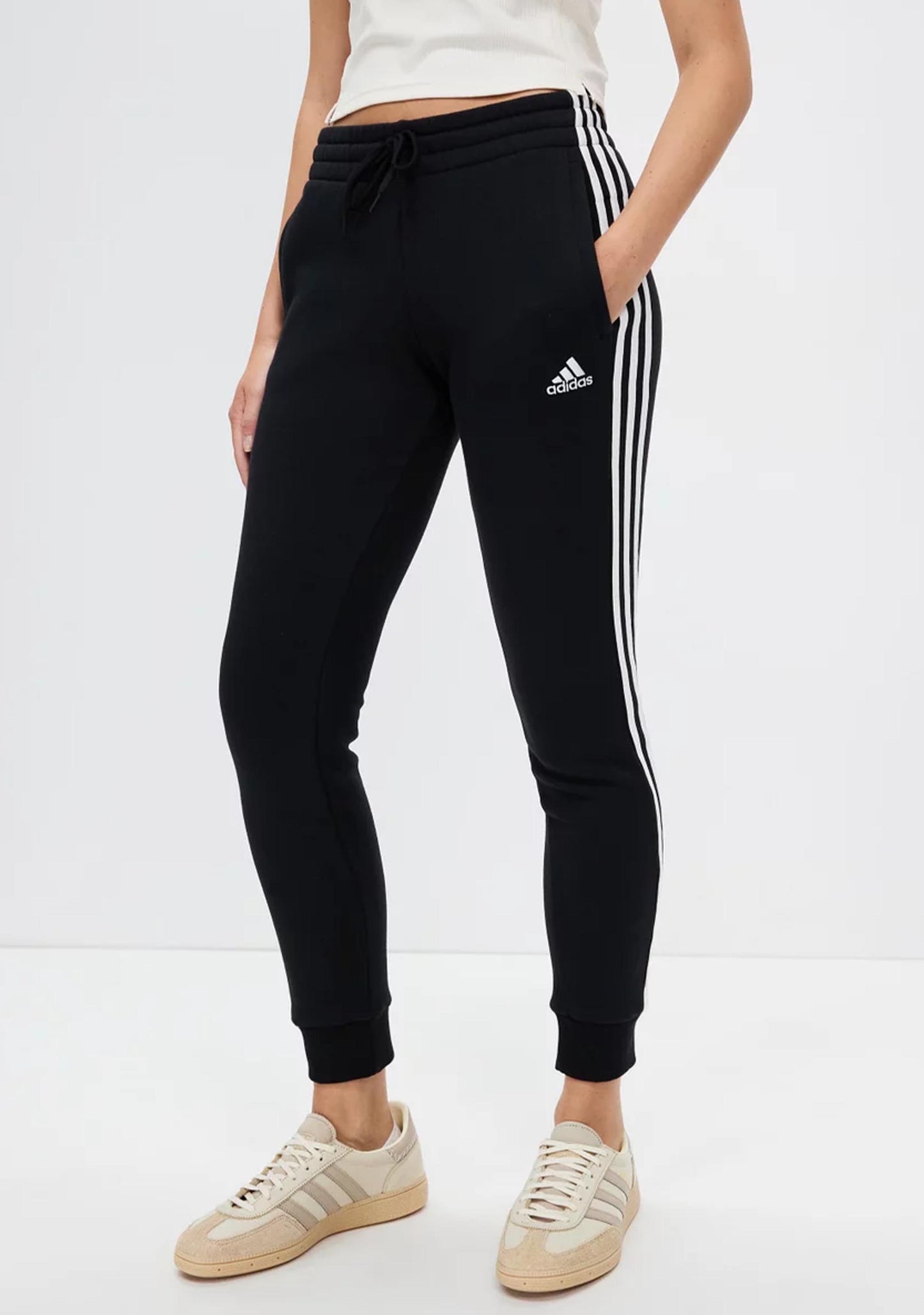 Adidas Womens Essential Fleece 3 Stripe Pants