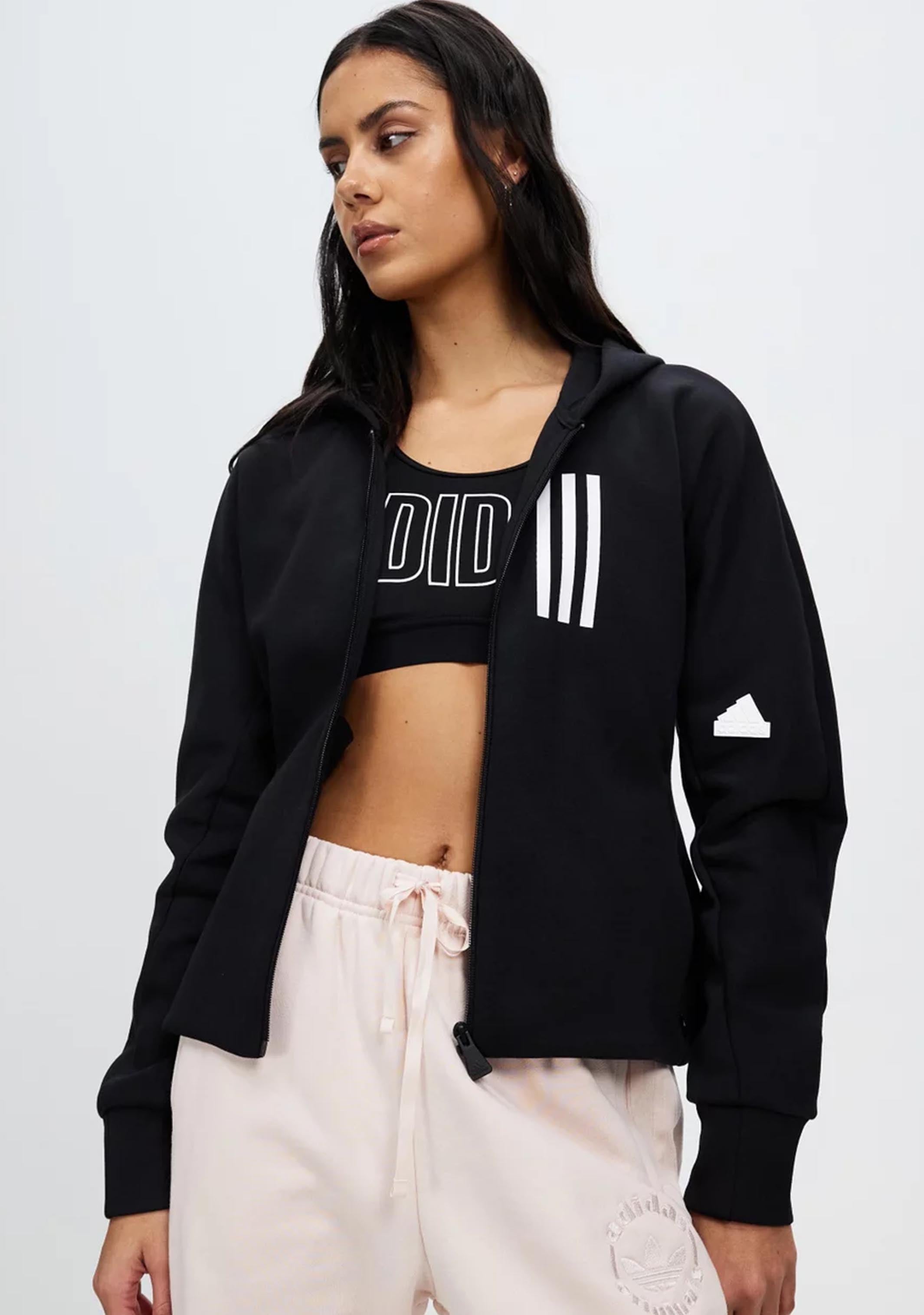 Adidas Womens Mission Victory Slim Fit Full-Zip Hoodie