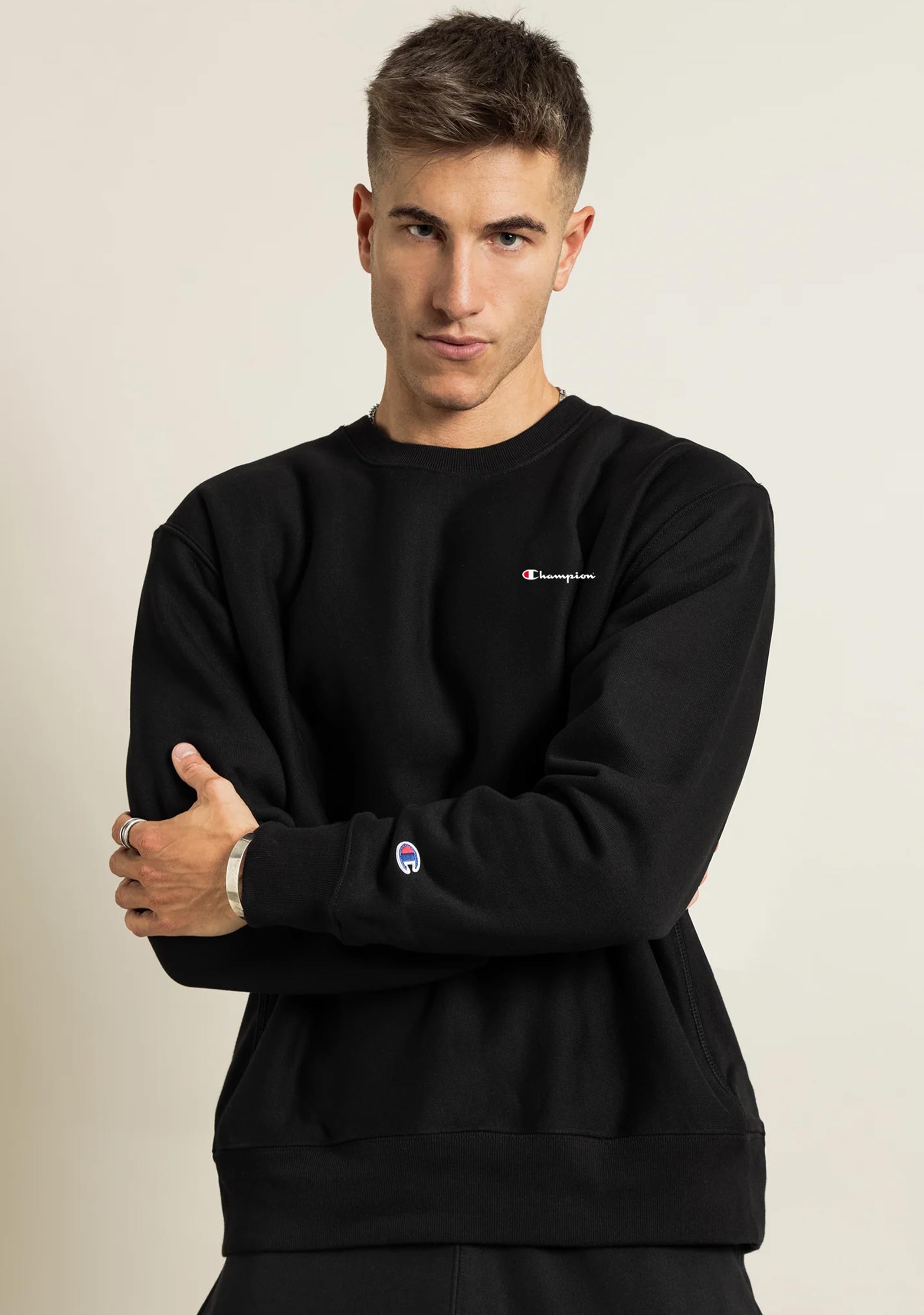 Champion Mens Sporty Graphic Print Crew