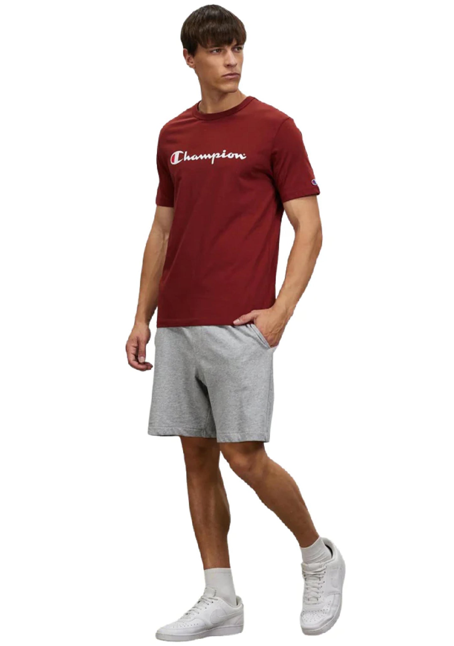 Champion Men's Script Logo Short Sleeve Tee Red/Brown