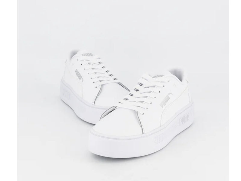 Puma Womens Smash Platform V3 Sleek White/Silver <br> 389401 01