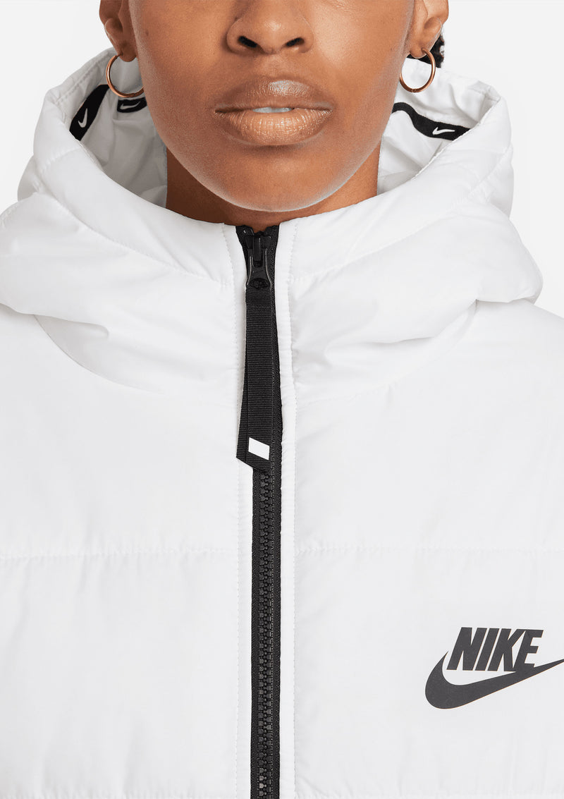 Nike Womens Sportswear Classic Hooded Puffer Jacket White <br> DJ6995 100