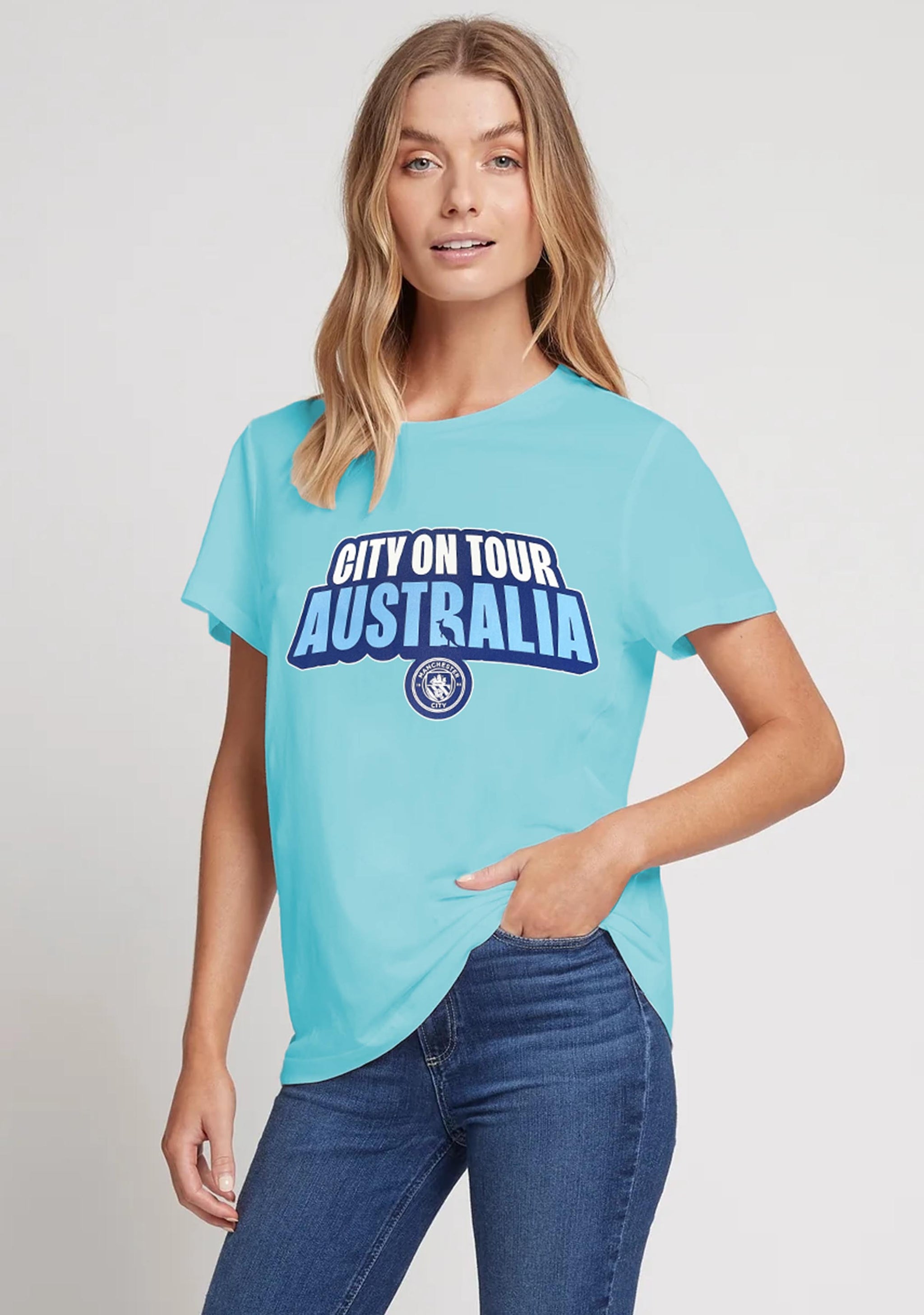 Manchester City Ladies T-Shirt with FREE Manchester City Scarf <br> MCIT038AA