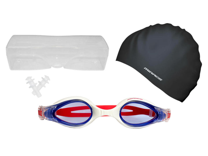 Mirage Sports Adult Goggles Swim Pack Red