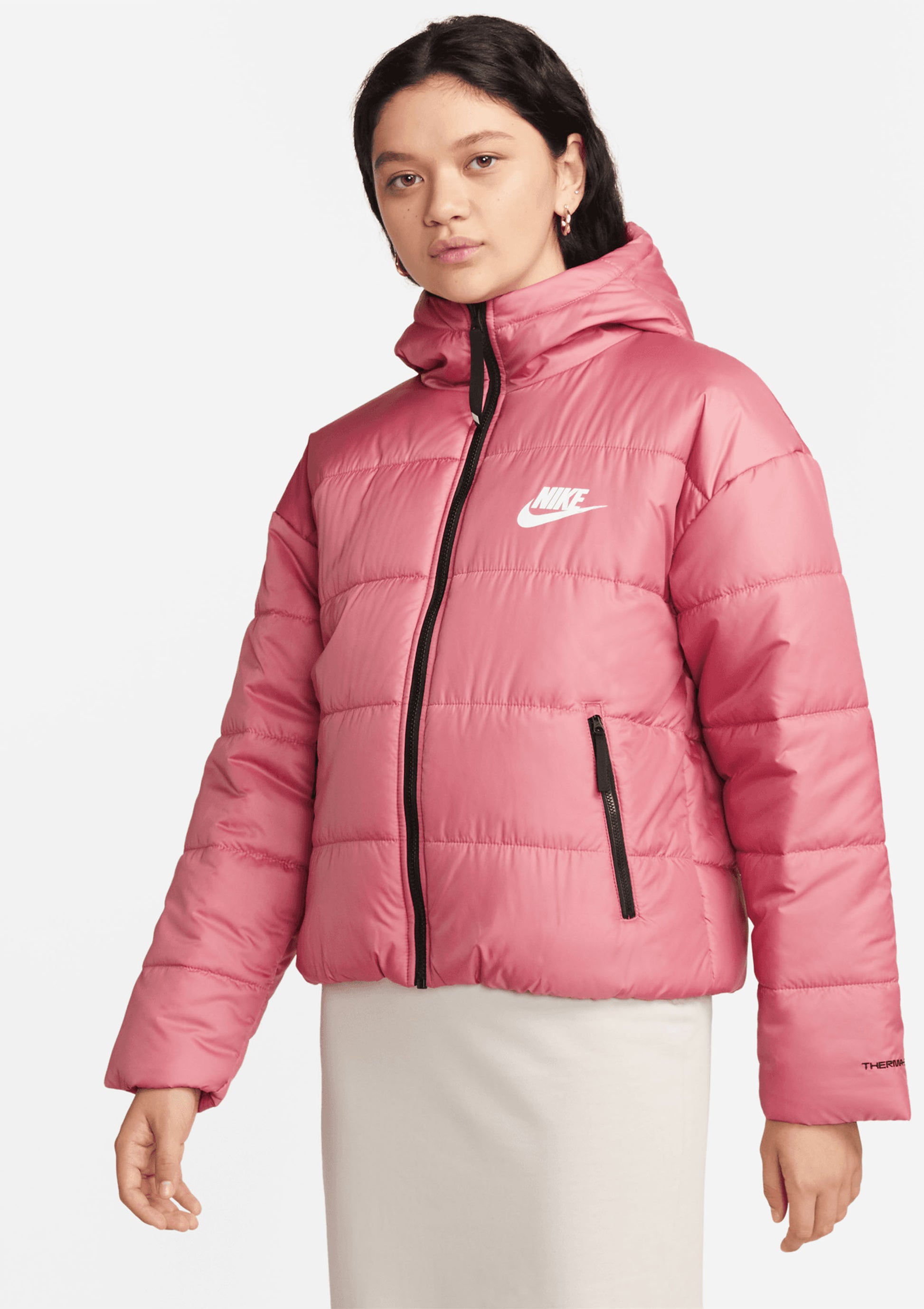 Nike Women's Sportswear Classic Hooded Puffer Jacket Pink