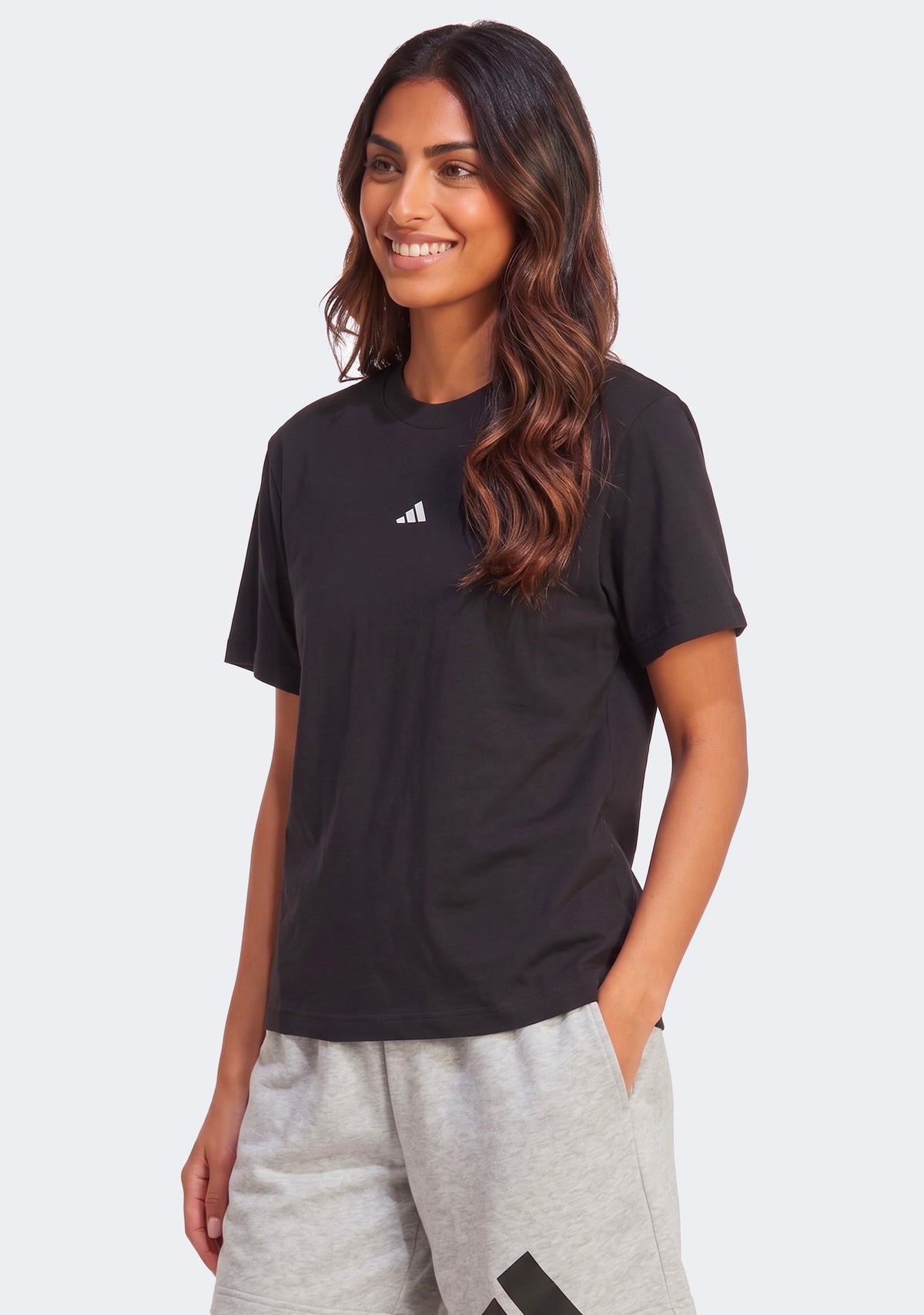 Adidas Women's Essentials Small Logo Cotton Tee