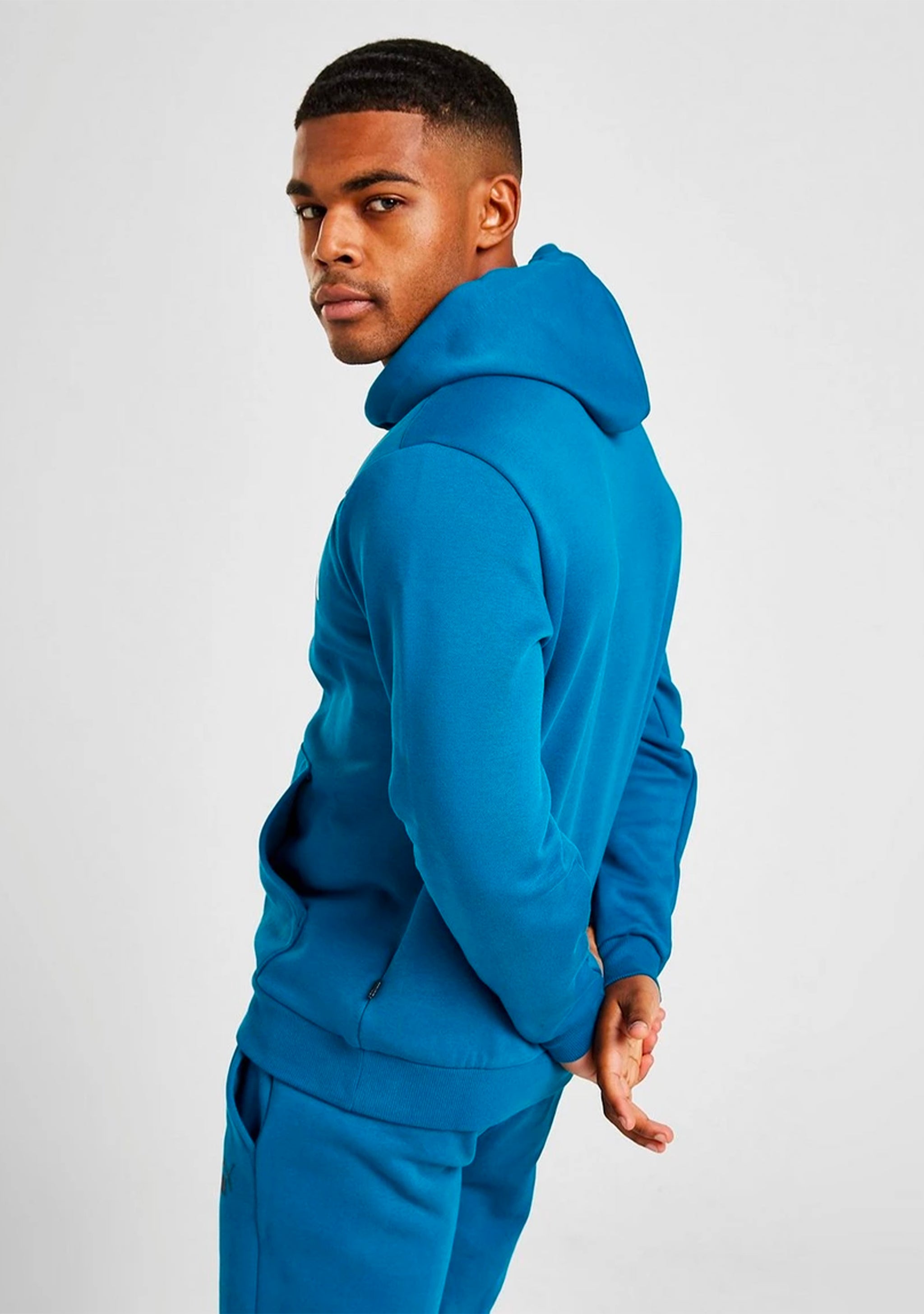 Puma Men's Essentials+ Two-Tone Big Logo Hoodie Cobalt Glaze