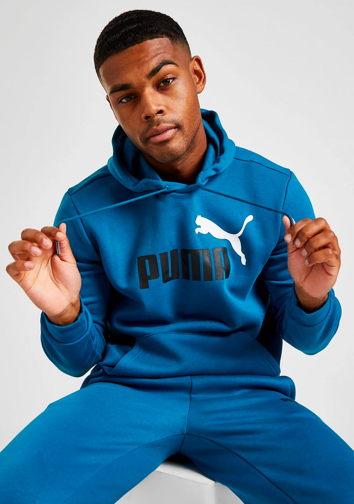 Puma Men's Essentials+ Two-Tone Big Logo Hoodie Cobalt Glaze