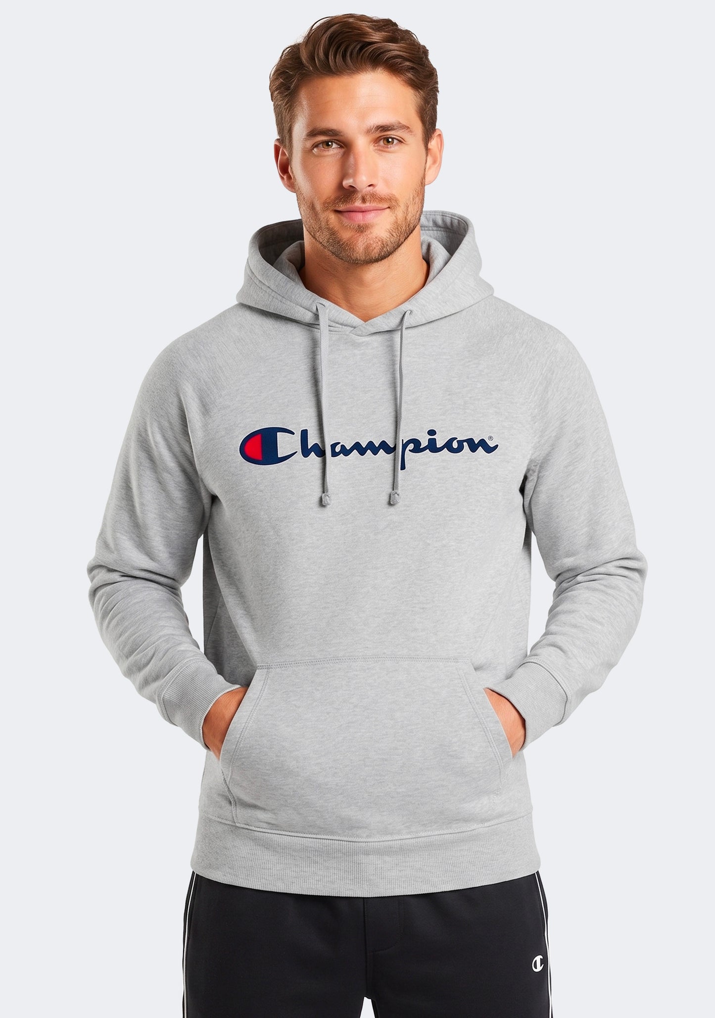 Champion Men’s Script Hoodie Grey