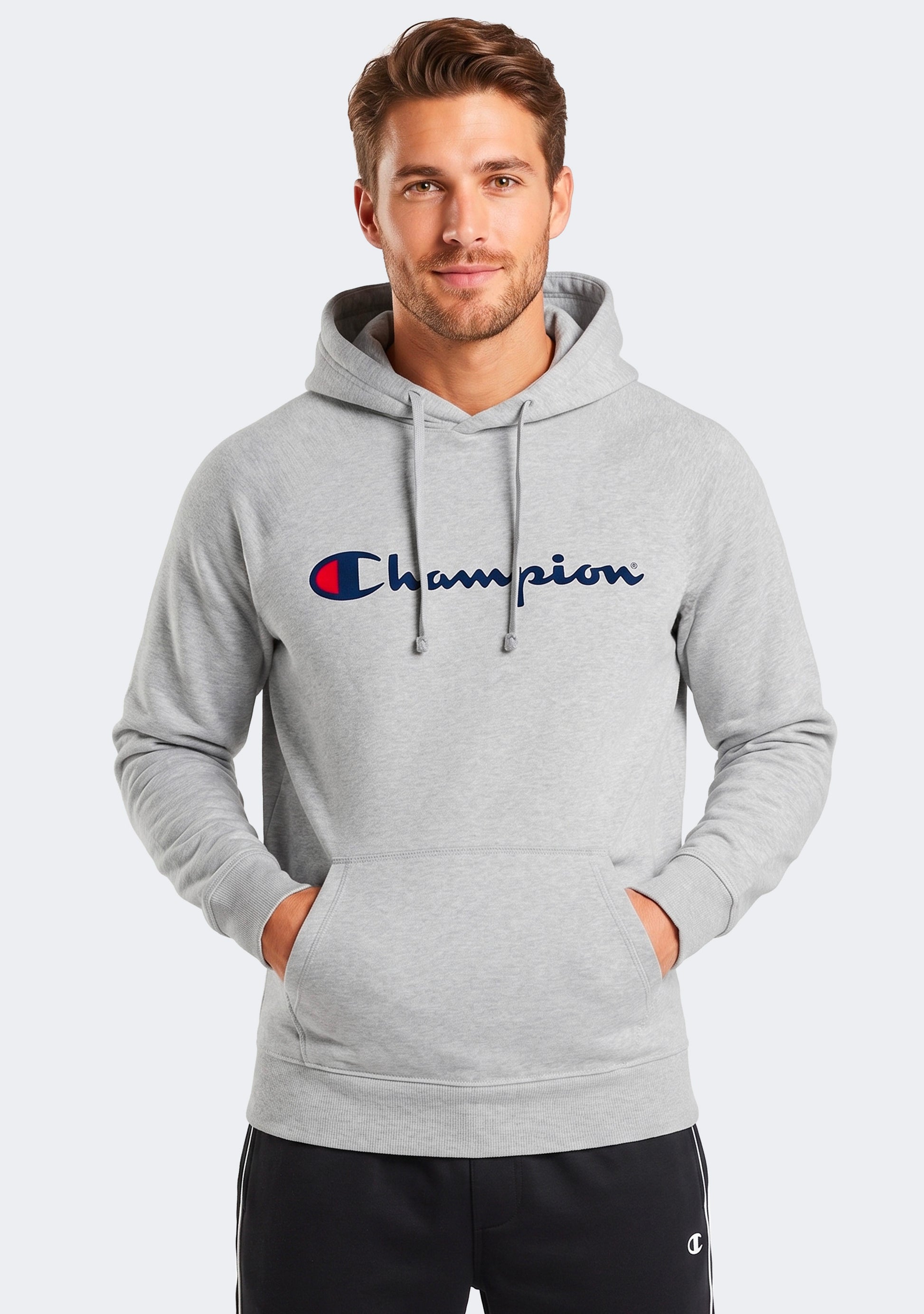 Champion Men’s Script Hoodie Grey