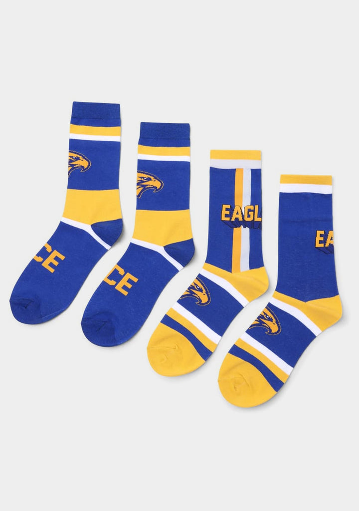 West Coast Eagles 2 Pack Socks