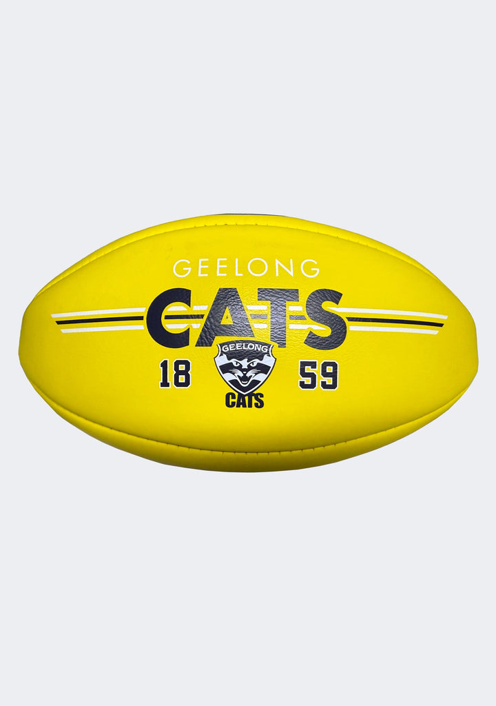 Sherrin AFL Geelong Cats Team Yellow Leather Football
