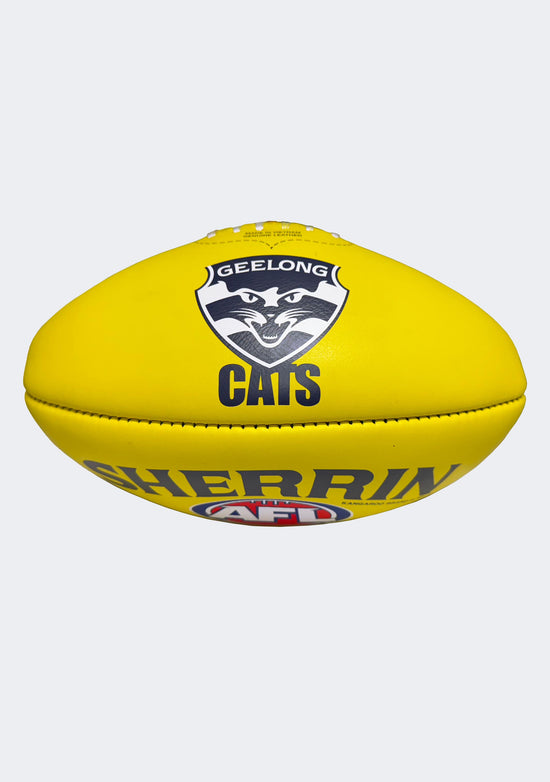 Sherrin AFL Geelong Cats Team Yellow Leather Football