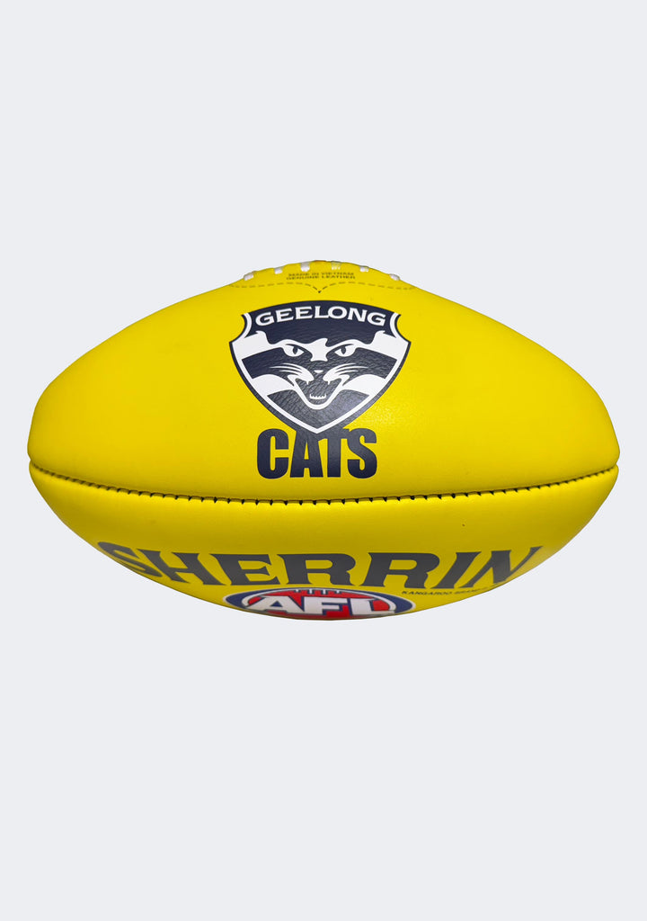 Sherrin AFL Geelong Cats Team Yellow Leather Football